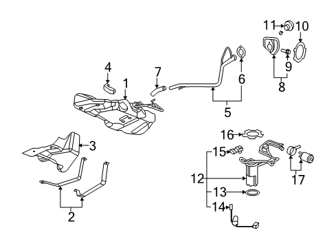 2005 Chevy Cobalt Filler Neck Diagram for 25909370