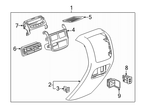 2017 Cadillac XT5 Center Console Diagram