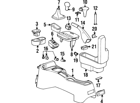 1998 Saturn SL2 Center Console Diagram