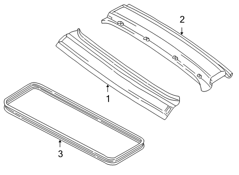 2001 Chevy Tracker Windshield Header & Components Diagram