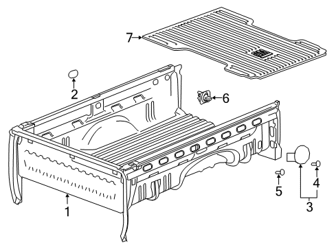 2015 Chevy Silverado 2500 HD Pick Up Box Diagram
