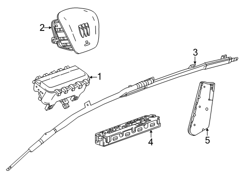 2024 Buick Envista Airbag Assembly-Front & Rear Row Roof Rail Diagram for 60008828