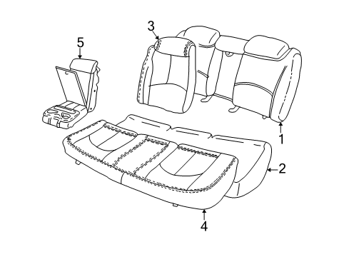 1998 Buick Century Rear Seat Components Diagram