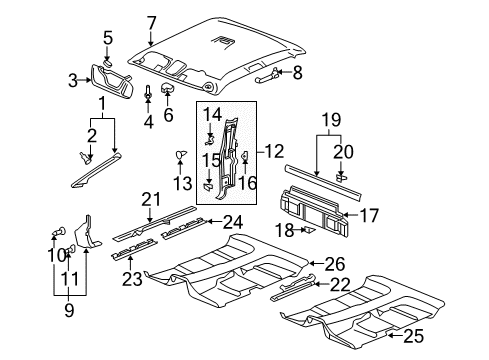 2006 Chevy Silverado 1500 Seat Belt Guide, Rear Diagram for 15755986