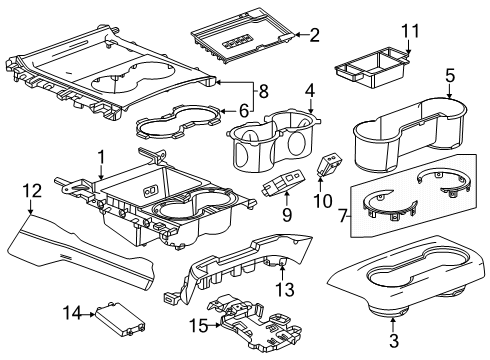2025 GMC Yukon XL Center Console Diagram 3 - Thumbnail