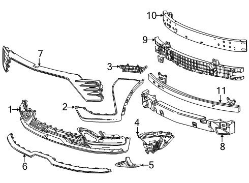 2025 Chevy Blazer EV Bumper & Components - Front Diagram