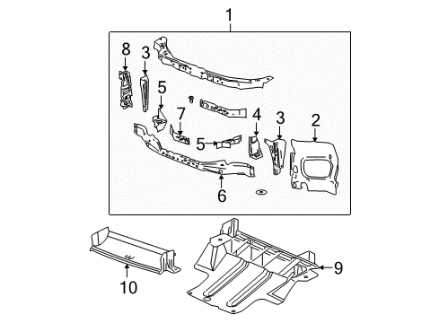 2005 Chevy Colorado Radiator Support Diagram