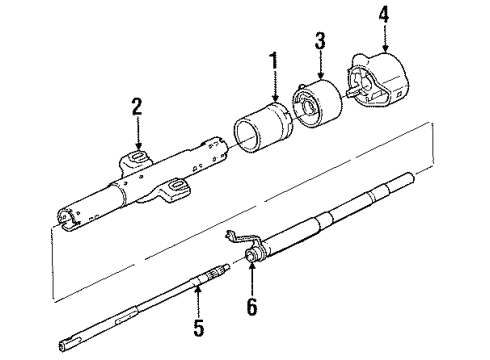 1987 Cadillac Fleetwood Shroud, Switches & Levers Diagram 2 - Thumbnail