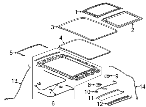 2021 Cadillac XT4 Sunroof Diagram