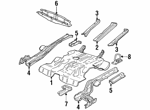 2000 Cadillac Catera Rear Floor Pan Diagram for 24412866
