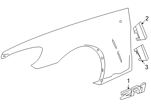 2012 Chevy Corvette Exterior Trim - Fender Diagram