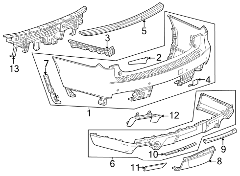 2024 Cadillac Escalade Bracket, Fuel Door & Body Side, Rear Diagram for 87813763