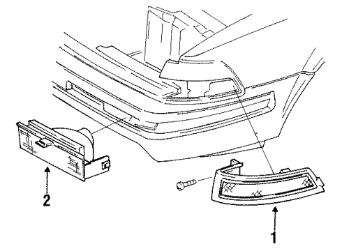 1990 Pontiac Sunbird Parking/Marker Lamp, Passenger Side Diagram for 16511872