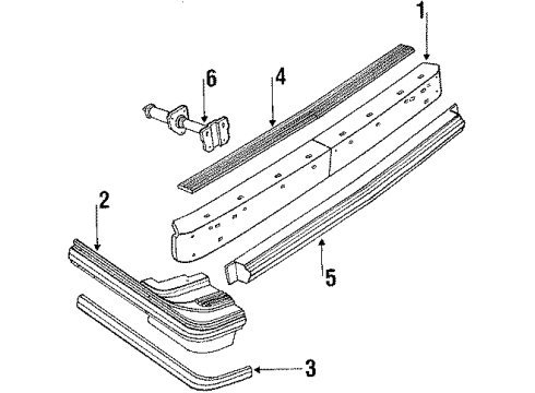 1986 Oldsmobile Cutlass Ciera Bumper & Components - Rear Diagram