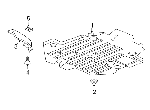 2018 Cadillac CT6 Splash Shields Diagram