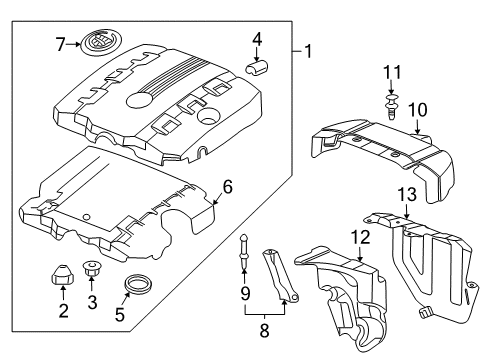 2014 Cadillac CTS Engine Cover Upper Insulator Diagram for 24507878
