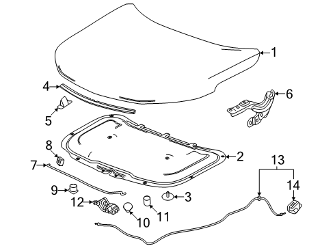 2024 Buick Envista Hood & Components Diagram