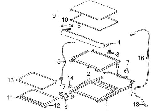 2006 Pontiac G6 Sunshade, Gray Diagram for 15289711