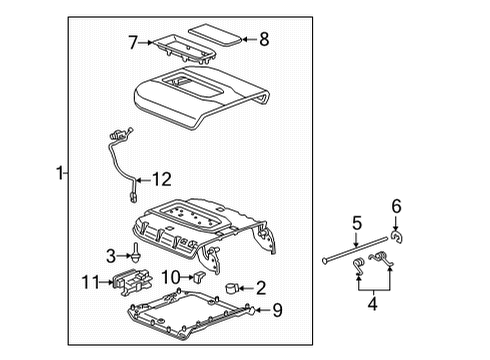 2024 Chevy Suburban Center Console Diagram 2 - Thumbnail