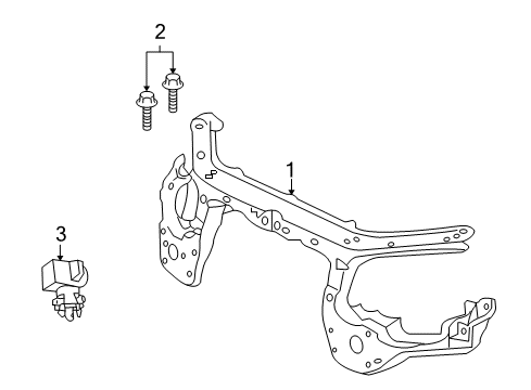 2008 Pontiac G8 Radiator Support Diagram for 92251275