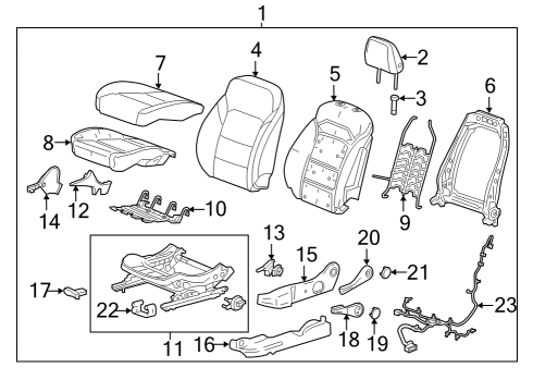 2022 Chevy Bolt EV Driver Seat Components Diagram