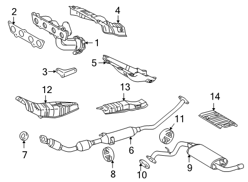 2005 Pontiac Vibe Exhaust Manifold Diagram for 88972985