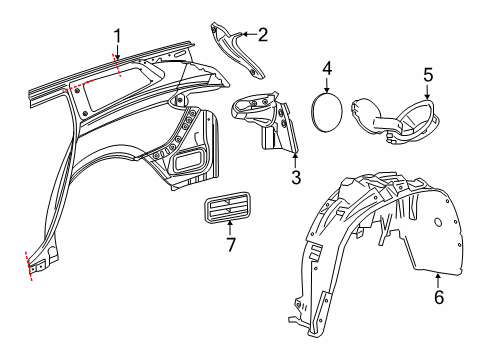 2021 Buick Enclave Quarter Panel & Components Diagram