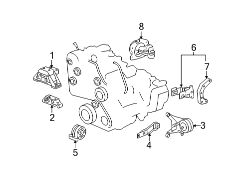 2005 Chevy Equinox Transmission Mount Diagram for 22698066