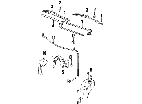 1997 Buick LeSabre Washer Reservoir Diagram for 12463041