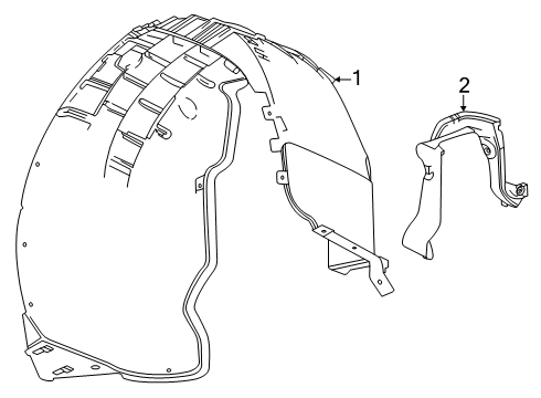 2025 Chevy Corvette Liner Assembly-Rear Wheelhouse *Generic Blacc Diagram for 85013962