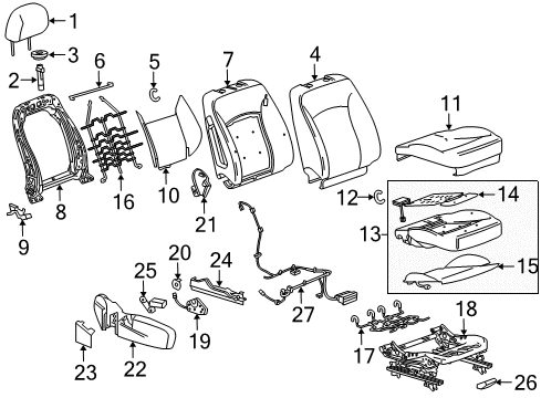 2012 Buick Regal Passenger Seat Components Diagram