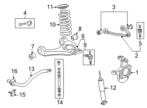 2006 Chevy Suburban 1500 Front Suspension Components Diagram