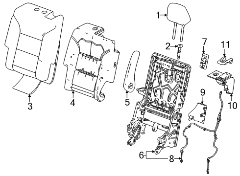 2024 GMC Acadia Second Row Seats Diagram