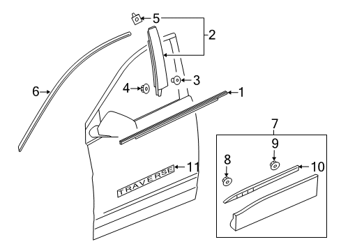 2019 Chevy Traverse Nameplate, Front Diagram for 84115500
