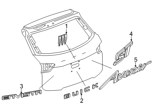 2024 Buick Envista Plate,Rear End Panel And Tailgate Diagram for 42812455