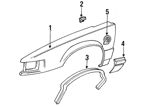 1991 Buick Park Avenue Emblem, Front Diagram for 25630931