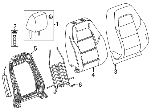 2025 GMC Terrain Pad, Front Seat Back Diagram for 26459459