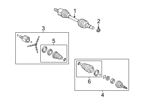 2009 Saturn Vue Front Axle Shafts & Joints Diagram