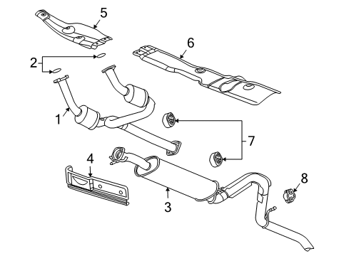 2004 Buick Rainier Catalytic Converter Diagram for 15194248