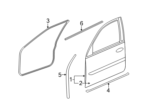 2011 Cadillac STS Door & Components Diagram