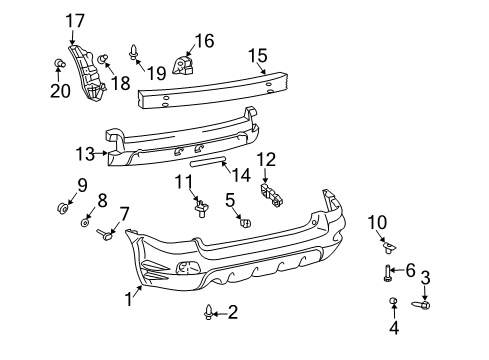 2006 Pontiac Vibe Fender Liner Retainer Diagram for 94855943