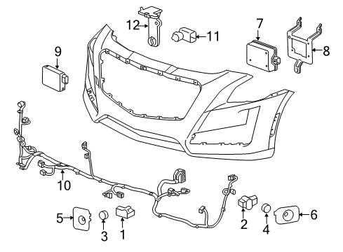 2015 Cadillac CTS Bumper & Components - Front Diagram 3 - Thumbnail
