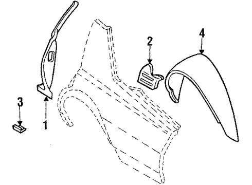 1985 Oldsmobile Delta 88 Inner Components - Quarter Panel Diagram