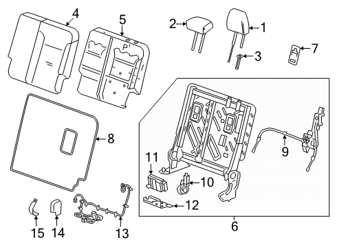 2025 Buick Enclave Bezel Assembly-Rear Seat Anchor Plate *Sheer Gray Diagram for 26464686