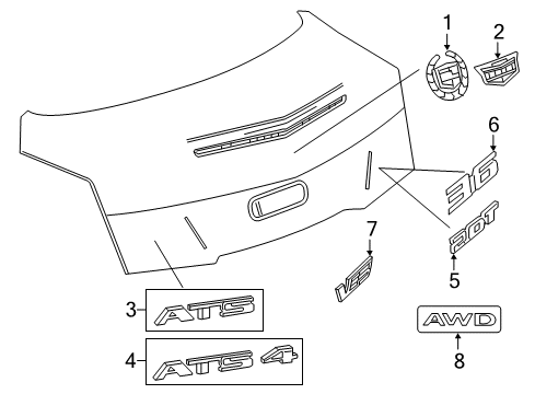 2018 Cadillac ATS Exterior Trim - Trunk Diagram