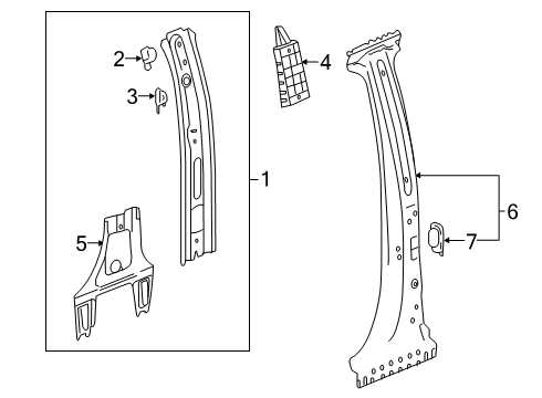 2024 Chevy Silverado 1500 Center Pillar Diagram