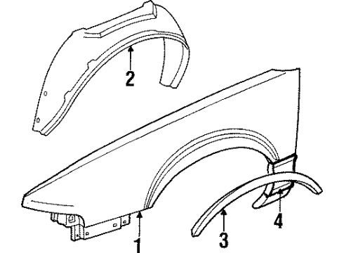 1987 Pontiac Bonneville Fender & Components Diagram