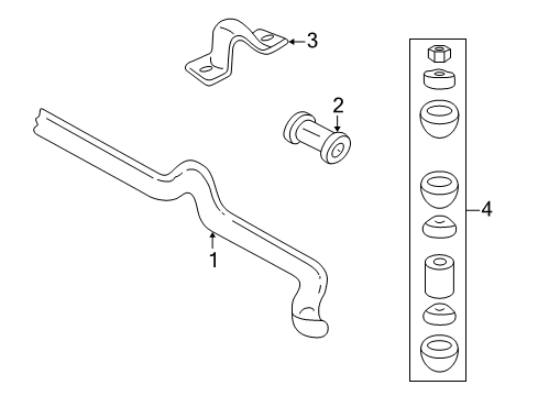 2000 Cadillac Seville Stabilizer Bar & Components Diagram 2 - Thumbnail