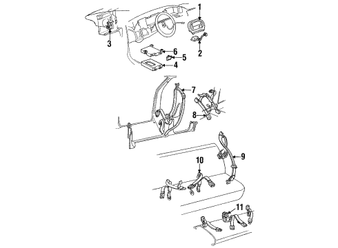 1991 Buick Roadmaster Impact Sensor, Passenger Side Diagram for 16089091