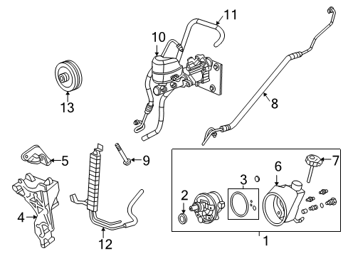 2007 Chevy Silverado 2500 HD P/S Pump & Hoses Diagram 4 - Thumbnail